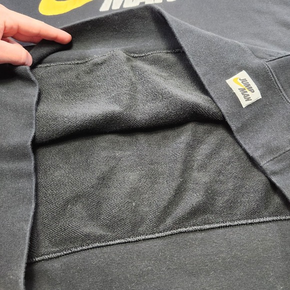 Nike Jordan Sweatshirt Men XXL Jumpman Crewneck Heavy Cotton French Terry Black - Picture 9 of 13